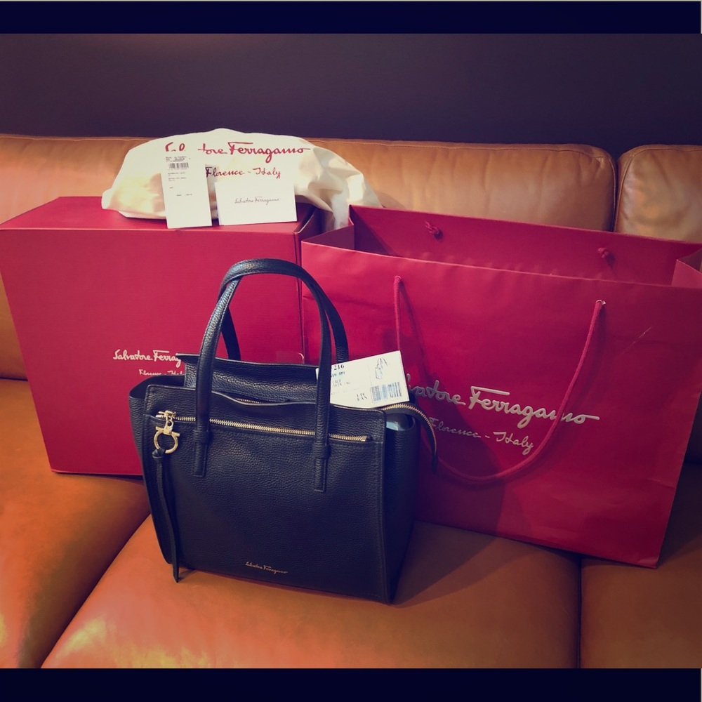 Salvatore Ferragamo Black Leather Tote